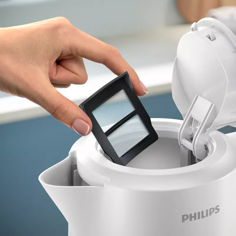 Philips 3000 Series Wasserkocher, 1,7 l, 2200 W, Weiß, Kunststoff, Überhitzungsschutz, kabellos