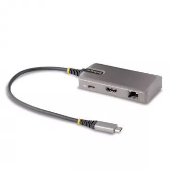 StarTech.com USB-C-Multiport-Adapter – 4K 60Hz HDMI – HDR – 2-Port 5Gbps USB 3.0 Hub – 100W Power Delivery Pass-Through – GbE – Works with Chromebook zertifiziert – Windows/macOS