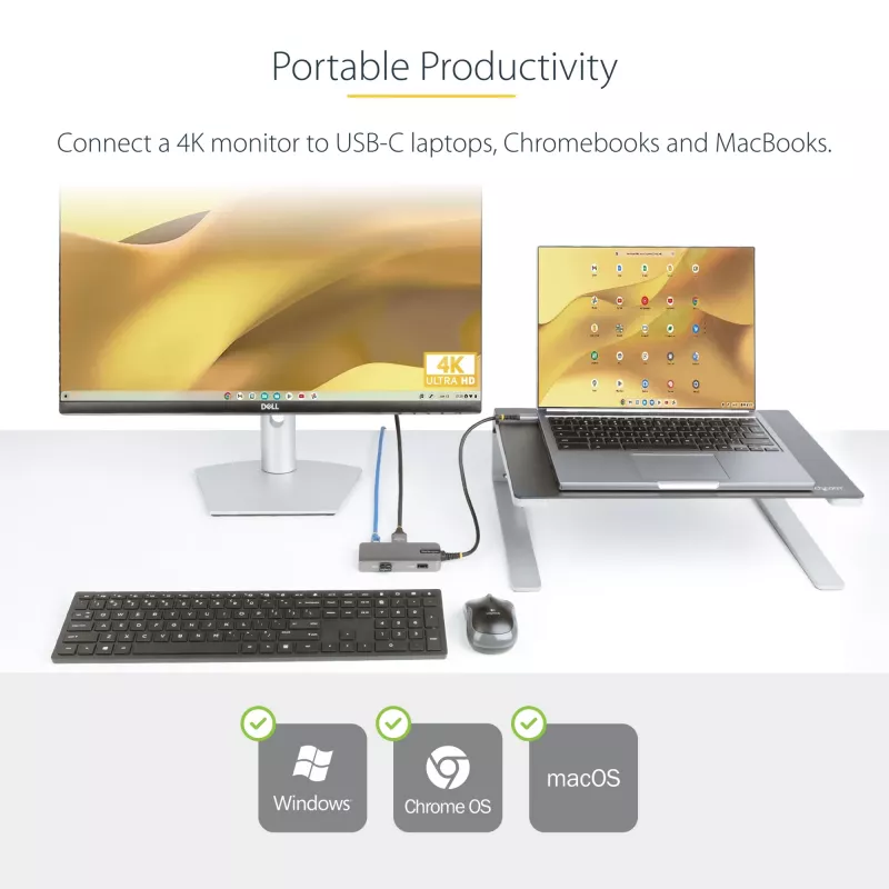 StarTech.com USB-C-Multiport-Adapter – 4K 60Hz HDMI – HDR – 2-Port 5Gbps USB 3.0 Hub – 100W Power Delivery Pass-Through – GbE – Works with Chromebook zertifiziert – Windows/macOS
