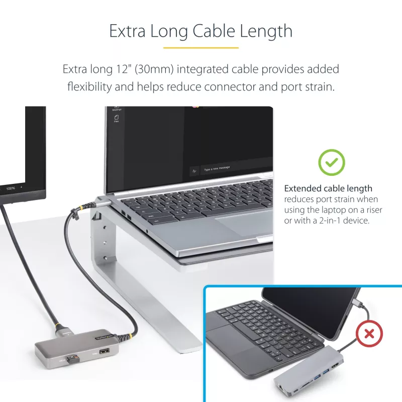 StarTech.com USB-C-Multiport-Adapter - 4K 60Hz HDMI mit HDR - 3-Port-USB-Hub - 100W Power Delivery Durchschleifung - Works With Chromebook zertifiziert - Windows/macOS/iPadOS/Android™