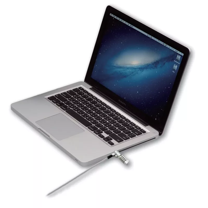 Techly Combination Notebook-Sicherheits-Zahlenschloss für Nano-Slot, 1,8 m, Zahlenschloss, Metall, Stahl, Silber