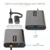 StarTech.com USB-C auf Dual-HDMI-Adapter – USB-C oder A auf 2x HDMI – 4K 60Hz – 100W Power Delivery Pass-Through – 30 cm (1ft) integriertes Kabel – USB-zu-HDMI Multi-Monitor-Konverter für Laptop – TAA