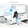 StarTech.com USB-C auf Dual-HDMI-Adapter – USB-C oder A auf 2x HDMI – 4K 60Hz – 100W Power Delivery Pass-Through – 30 cm (1ft) integriertes Kabel – USB-zu-HDMI Multi-Monitor-Konverter für Laptop – TAA