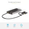 StarTech.com USB-C auf Dual-HDMI-Adapter – USB-C oder A auf 2x HDMI – 4K 60Hz – 100W Power Delivery Pass-Through – 30 cm (1ft) integriertes Kabel – USB-zu-HDMI Multi-Monitor-Konverter für Laptop – TAA