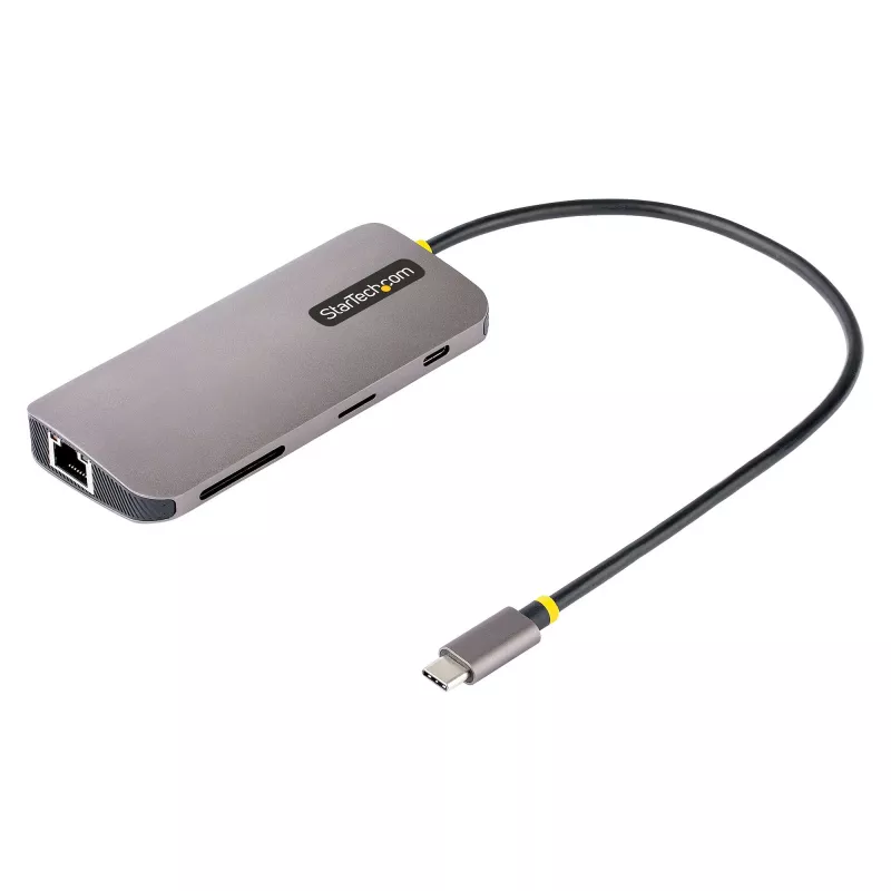 StarTech.com USB-C-Multiport-Adapter – 4K 60Hz HDMI-Video, 3-Port 5Gbit/s USB-A-Hub, 100W USB Power Delivery Durchschleifung/GbE/SD/MicroSD, 30cm Kabel, tragbare Laptop-Dockingstation