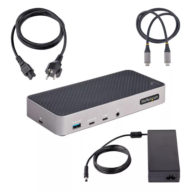 StarTech.com USB-C Triple Monitor Docking Station - HDMI/DP Triple 4k USB-C Dock - 5x USB Hub - GbE - 100W PD - Universal Multi Monitor Docking Station - Thunderbolt 3/4 Kompatibel