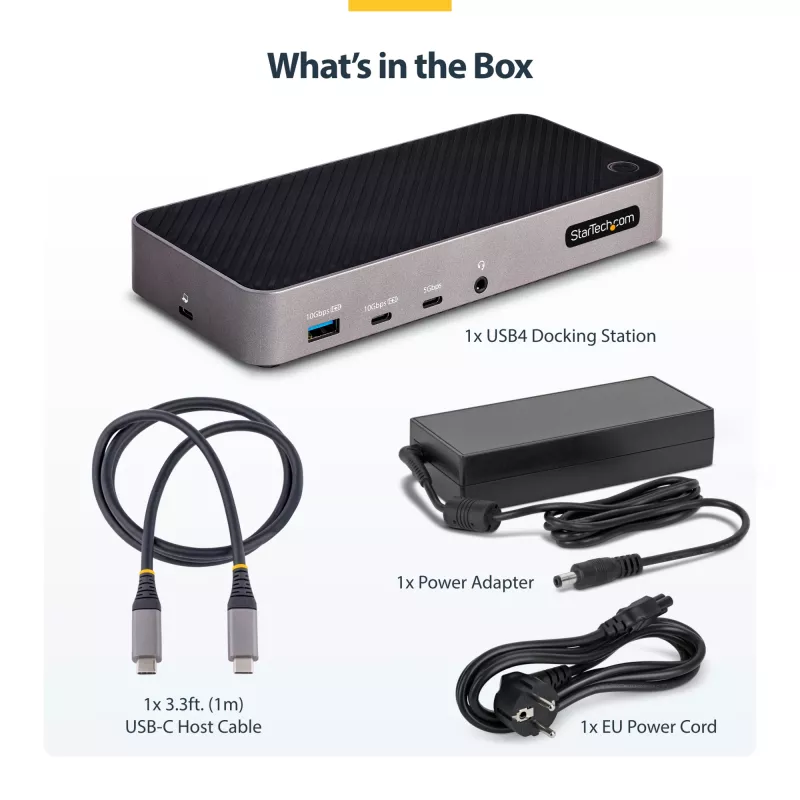StarTech.com USB-C Triple Monitor Docking Station - HDMI/DP Triple 4k USB-C Dock - 5x USB Hub - GbE - 100W PD - Universal Multi Monitor Docking Station - Thunderbolt 3/4 Kompatibel