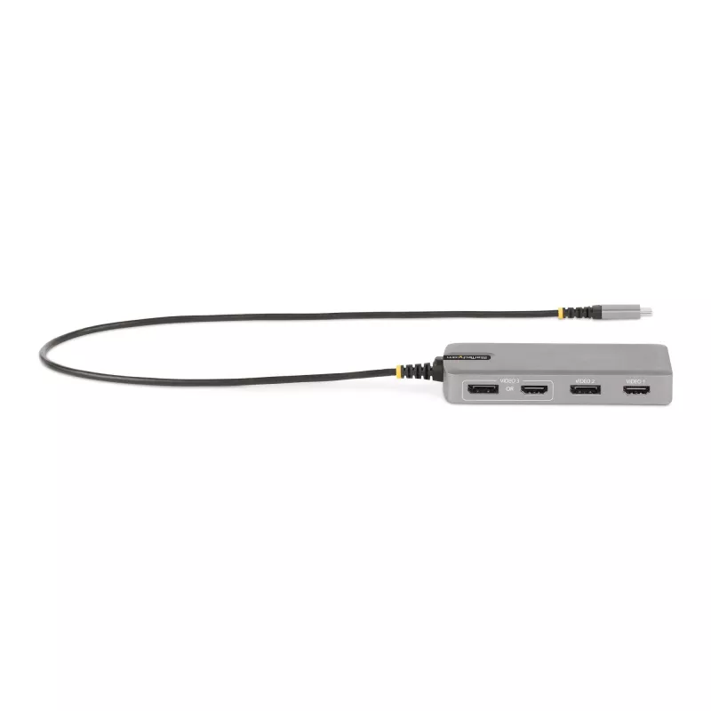 StarTech.com USB-C Triple Monitor Multiport Adapter, Dual 4K 60Hz + 4K 30Hz HDMI & DisplayPort, 3-Port USB 10Gbps Hub, 100W PD Pass-Through, GbE, Travel Dock, Windows & ChromeOS