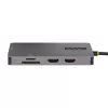 StarTech.com USB-C-Multiport-Adapter, Dual-HDMI-Video, 4K 60Hz, 2-fach 5 Gbit/s USB-A-Hub, 100 W Power Delivery Pass-Through/GbE/SD/MicroSD, 30 cm Kabel, Reise-Dock, Laptop-Dockingstation
