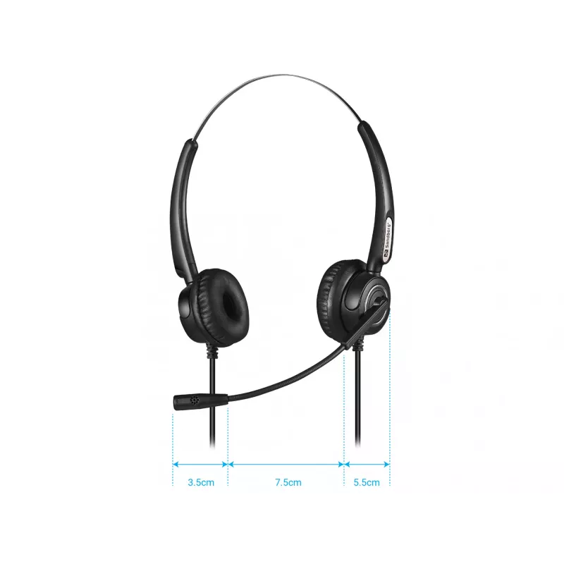 Sandberg USB Office Headset Pro Stereo, Kabelgebunden, Büro/Callcenter, 20 - 20000 Hz, 115 g, Headset, Schwarz