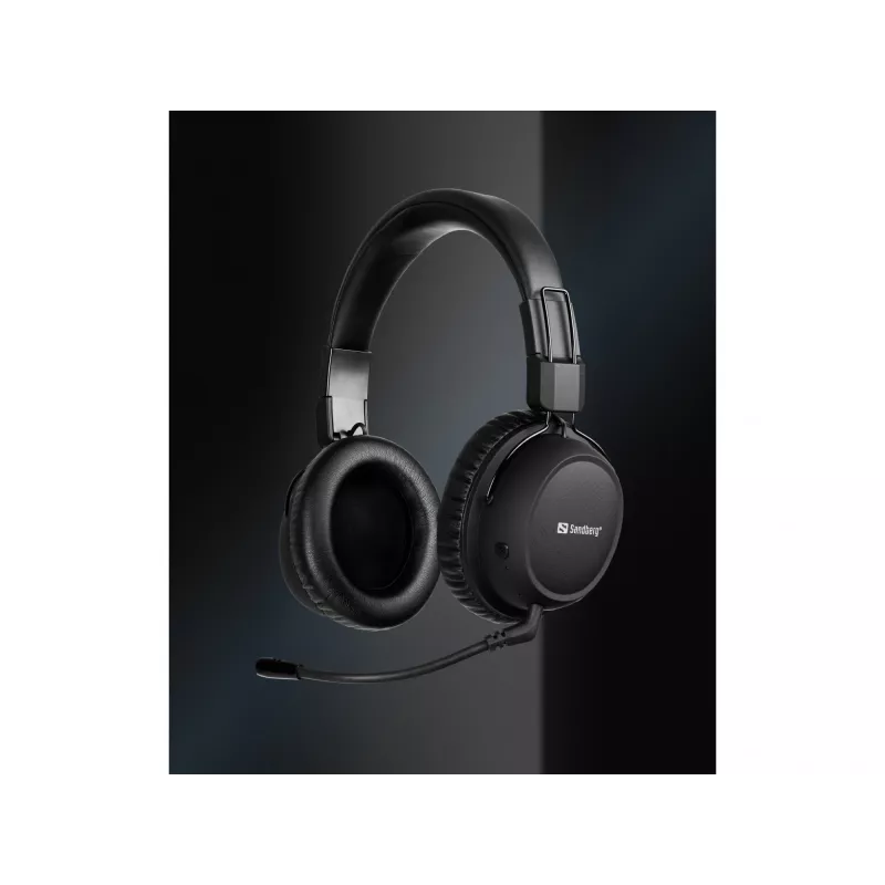 Sandberg kabelloses Headset ANC FlexMic, Kabellos, Gaming, 20 - 20000 Hz, 211 g, Headset, Schwarz