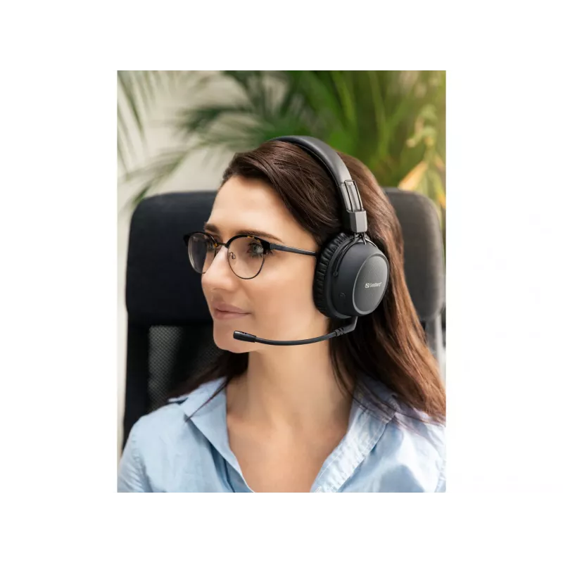 Sandberg kabelloses Headset ANC FlexMic, Kabellos, Gaming, 20 - 20000 Hz, 211 g, Headset, Schwarz