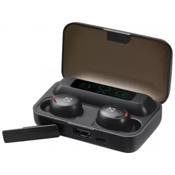 Sandberg Wireless Earbuds + Powerbank, True Wireless Stereo (TWS), 20 - 20000 Hz, Anrufe/Musik, Headset, Schwarz