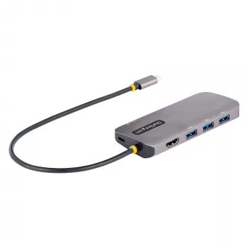 StarTech.com USB-C-Multiport-Adapter, 4K 60Hz HDMI-Video, 3-Port-5Gbps-USB-Hub, 100W Power Delivery Pass-Through, GbE, 30 cm Kabel, Mini-Reisedock, Laptop-Dockingstation