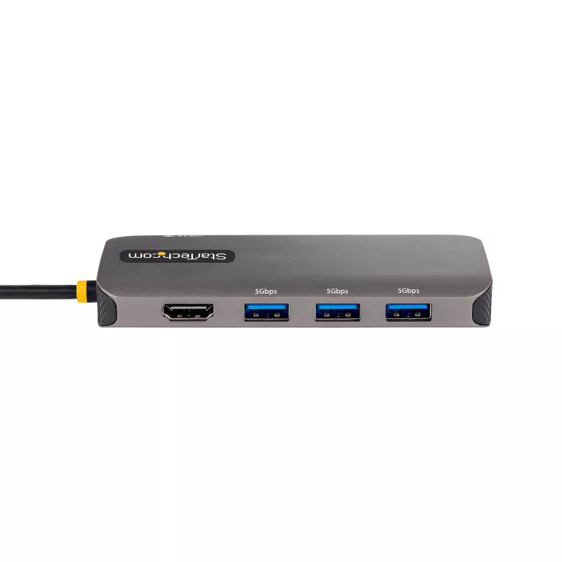 StarTech.com USB-C-Multiport-Adapter, 4K 60Hz HDMI-Video, 3-Port-5Gbps-USB-Hub, 100W Power Delivery Pass-Through, GbE, 30 cm Kabel, Mini-Reisedock, Laptop-Dockingstation