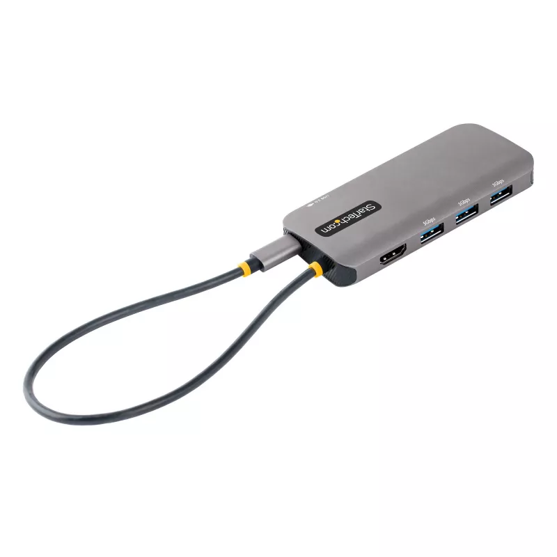 StarTech.com USB-C-Multiport-Adapter, 4K 60Hz HDMI-Video, 3-Port-5Gbps-USB-Hub, 100W Power Delivery Pass-Through, GbE, 30 cm Kabel, Mini-Reisedock, Laptop-Dockingstation