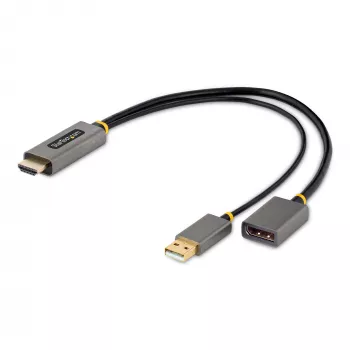 StarTech.com 30cm HDMI-zu-DisplayPort-Adapterkabel, Aktiver 4K 60Hz HDMI 2.0 zu DP 1.2 Konverter, HDR, USB-Bus-Stromversorgung, HDMI-Quelle zu DisplayPort-Monitor für Laptops/PCs