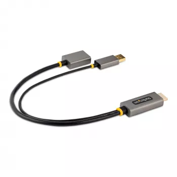 StarTech.com 30cm HDMI-zu-DisplayPort-Adapterkabel, Aktiver 4K 60Hz HDMI 2.0 zu DP 1.2 Konverter, HDR, USB-Bus-Stromversorgung, HDMI-Quelle zu DisplayPort-Monitor für Laptops/PCs