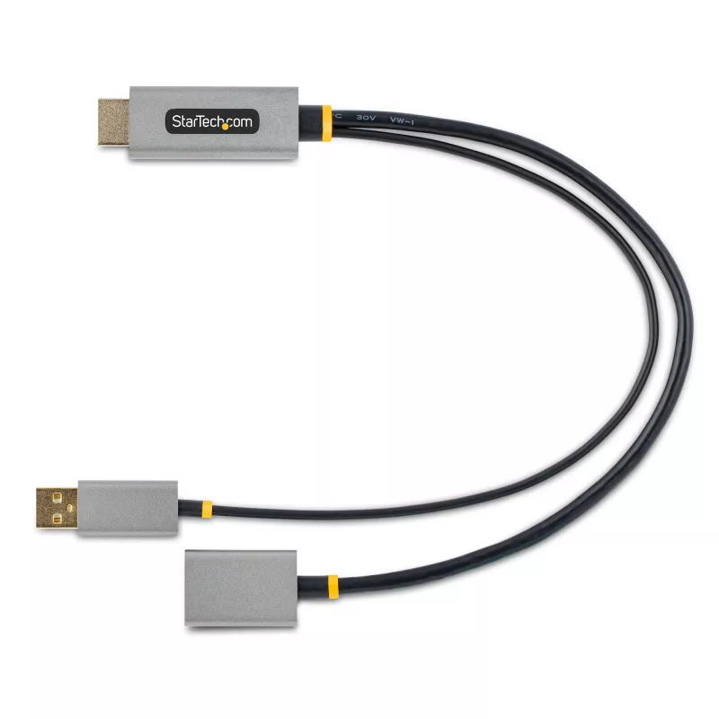 StarTech.com 30cm HDMI-zu-DisplayPort-Adapterkabel, Aktiver 4K 60Hz HDMI 2.0 zu DP 1.2 Konverter, HDR, USB-Bus-Stromversorgung, HDMI-Quelle zu DisplayPort-Monitor für Laptops/PCs