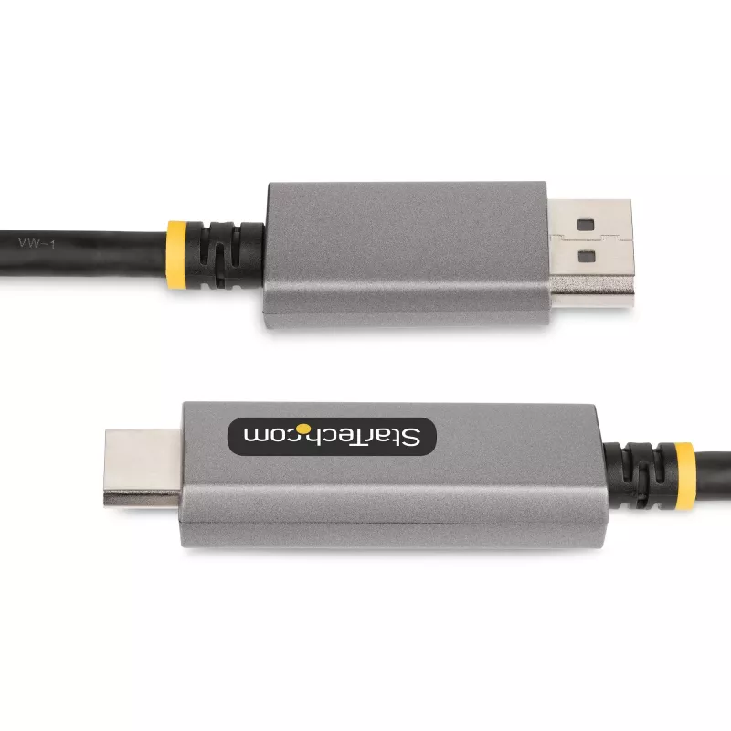 StarTech.com 2 m DisplayPort-auf-HDMI-Adapterkabel, 8K 60Hz, 4K 144Hz, HDR10, DP 1.4 auf HDMI 2.1 aktiver Videokonverter, DisplayPort-Desktop zu HDMI-Monitor, M/M - DisplayPort-auf-HDMI-Kabel