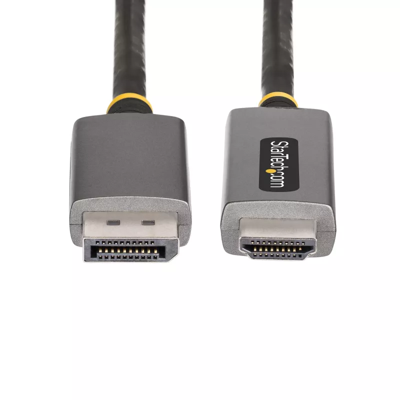 StarTech.com 2 m DisplayPort-auf-HDMI-Adapterkabel, 8K 60Hz, 4K 144Hz, HDR10, DP 1.4 auf HDMI 2.1 aktiver Videokonverter, DisplayPort-Desktop zu HDMI-Monitor, M/M - DisplayPort-auf-HDMI-Kabel