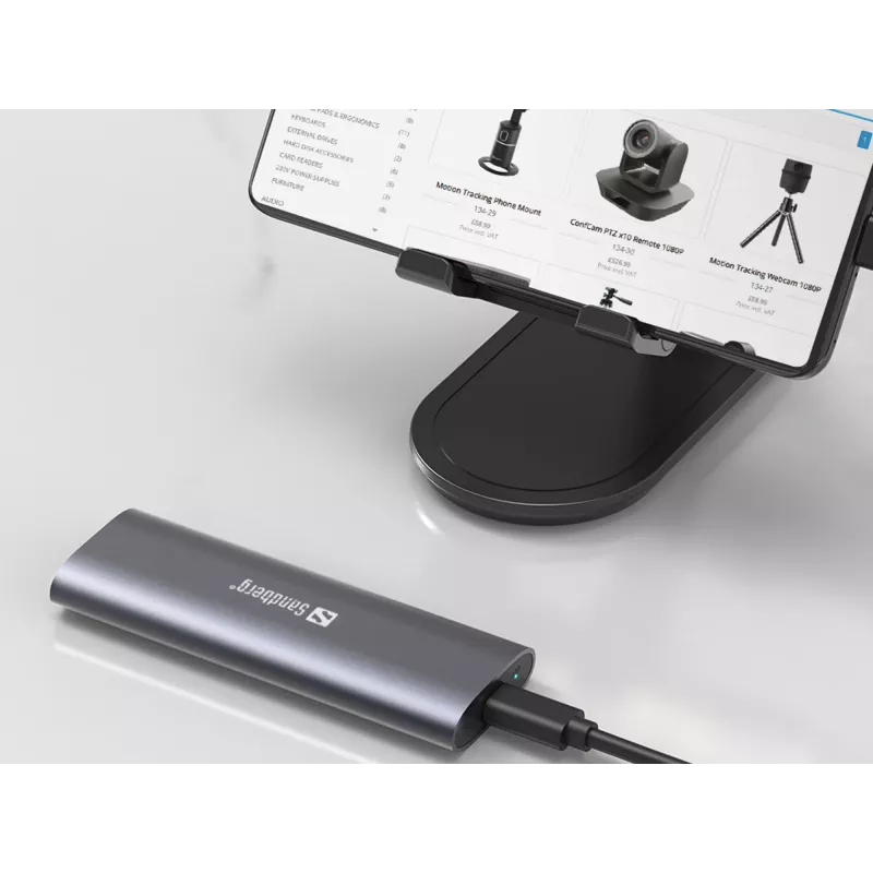 Sandberg USB 3.2 Gehäuse für M.2+NVMe SSD