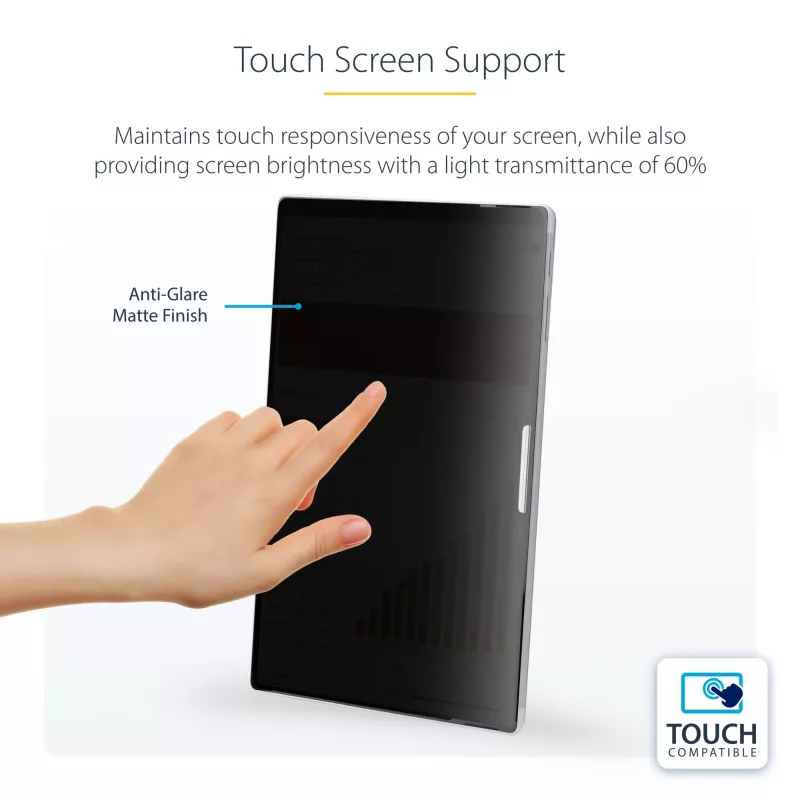 StarTech.com 4-Wege-Blickschutzfilter für 13-Zoll Surface Pro 8/9/X Laptop, Hoch-/Querformat, Touch-fähig, +/- 30° Blickwinkel, blockiert bis zu 51% Blaulicht, blendfrei