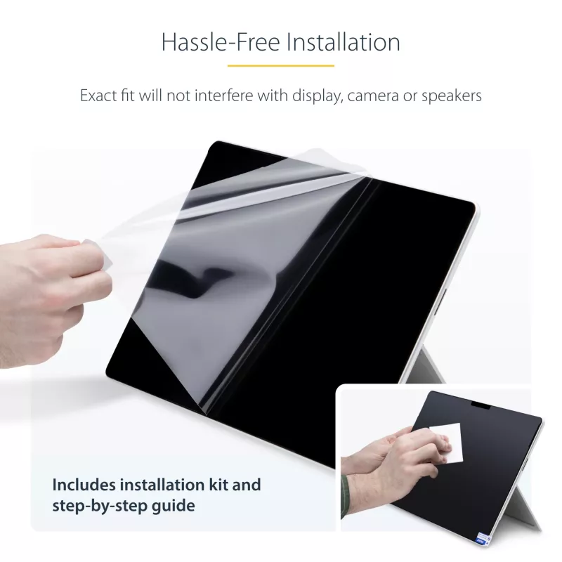 StarTech.com 4-Wege-Blickschutzfilter für 13-Zoll Surface Pro 8/9/X Laptop, Hoch-/Querformat, Touch-fähig, +/- 30° Blickwinkel, blockiert bis zu 51% Blaulicht, blendfrei