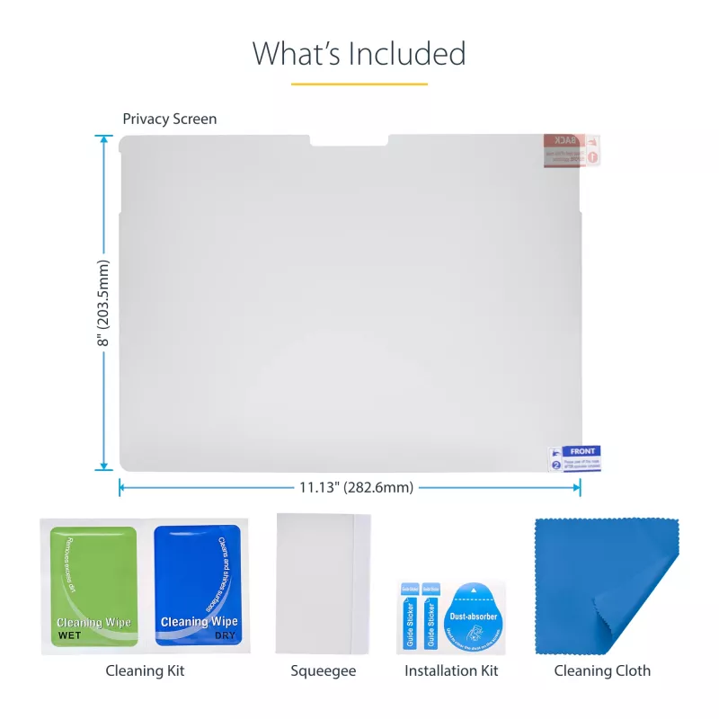 StarTech.com 4-Wege-Blickschutzfilter für 13-Zoll Surface Pro 8/9/X Laptop, Hoch-/Querformat, Touch-fähig, +/- 30° Blickwinkel, blockiert bis zu 51% Blaulicht, blendfrei