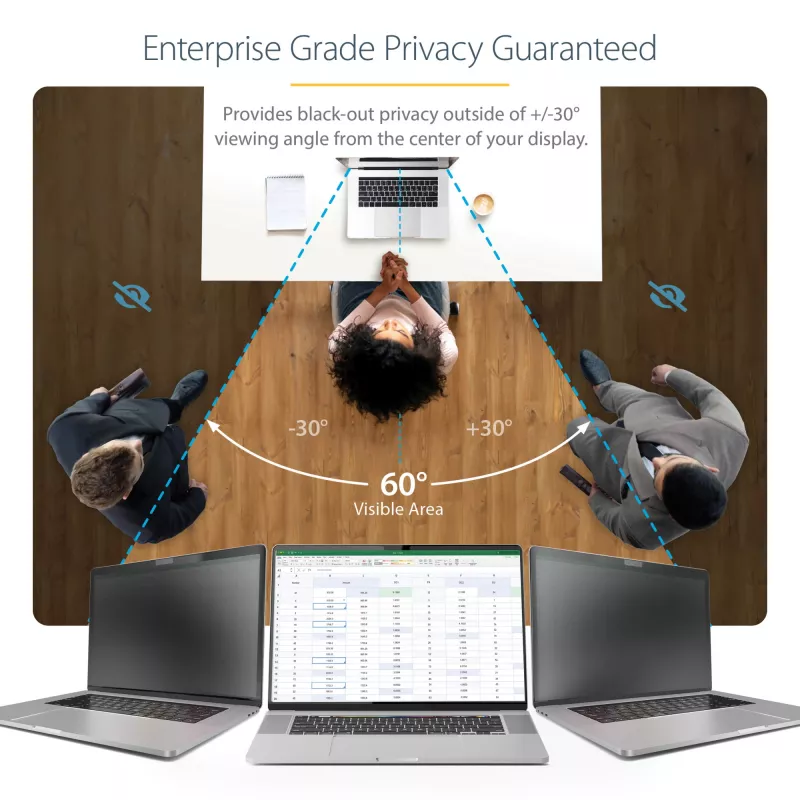 StarTech.com 14-Zoll MacBook Pro 21/23 Laptop-Blickschutzfolie, blendfreier Blickschutzfilter mit 51% Blaulichtreduktion, Monitor-Displayschutz mit ±30° Betrachtungswinkel, wendbare matte/glänzende Seiten