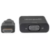 Manhattan HDMI-zu-VGA-Konverterkabel, 1080p, 30 cm, Stecker auf Buchse, Micro-USB-Stromeingang für zusätzliche Stromversorgung bei Bedarf, Schwarz, drei Jahre Garantie, entspricht HD2VGAE2.