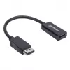 Manhattan DisplayPort 1.1 zu HDMI Adapterkabel, 1080p@60Hz, Stecker auf Buchse, Schwarz, Kabel 15cm, DP mit Verriegelung, nicht bidirektional, drei Jahre Garantie, entspricht DP2HDMI