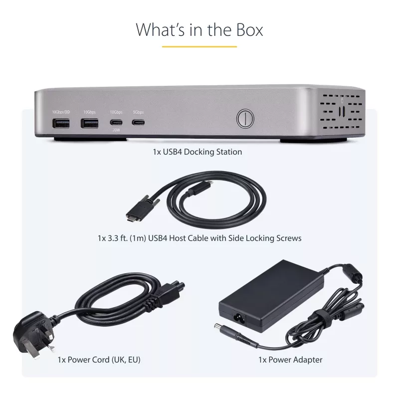 StarTech.com Dual-Monitor USB4 Dockingstation, Dual 4K 120Hz oder Single 8K 60Hz HDMI, 100W Laptop-Ladung, 2,5GbE, USB-C Multi-Monitor Dock, treiberlos