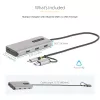 StarTech.com USB-C Multiport-Adapter mit angebrachtem USB-C-auf-USB-A-Dongle, Dual HDMI (4K30Hz/1080p60Hz), 3x USB-A 5Gbps, Mini Travel Dock, Laptop-Dockingstation, 1,3ft/40cm Kabel