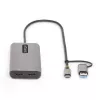 StarTech.com USB-C Multiport-Adapter mit angebrachtem USB-C-auf-USB-A-Dongle, Dual HDMI (4K30Hz/1080p60Hz), 3x USB-A 5Gbps, Mini Travel Dock, Laptop-Dockingstation, 1,3ft/40cm Kabel