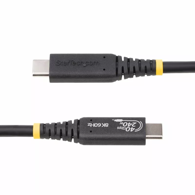 StarTech.com 1m (3,3ft) USB4-Kabel, USB-IF-zertifiziertes USB-C-Kabel, 40Gbps, 240W Power Delivery PD 3.1 EPR, 8K 60Hz, USB-Typ-C-Datenübertragungskabel/Kabel, kompatibel mit Thunderbolt/USB 3.2 Anschlüssen