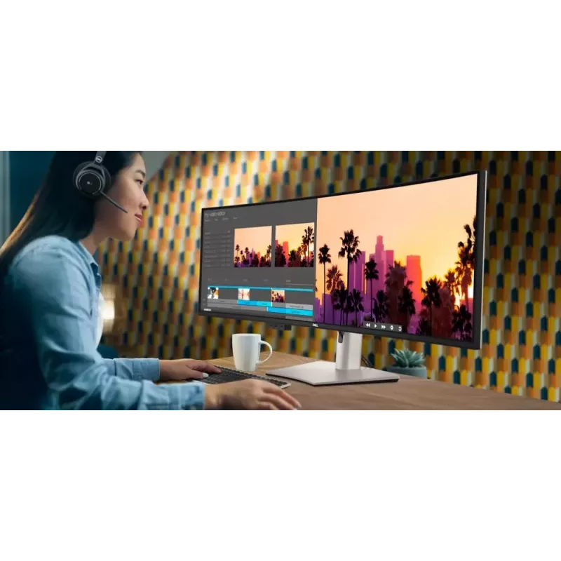 DELL UltraSharp U4924DW Computer Monitor 124,5 cm (49 Zoll) 5120 x 1440 Pixel 5K Ultra HD LCD Schwarz, Silber