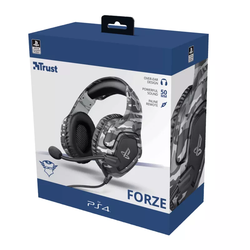 Trust GXT 488 Forze PS4 Headset, kabelgebunden, Head-Band, Gaming, Schwarz, Grau