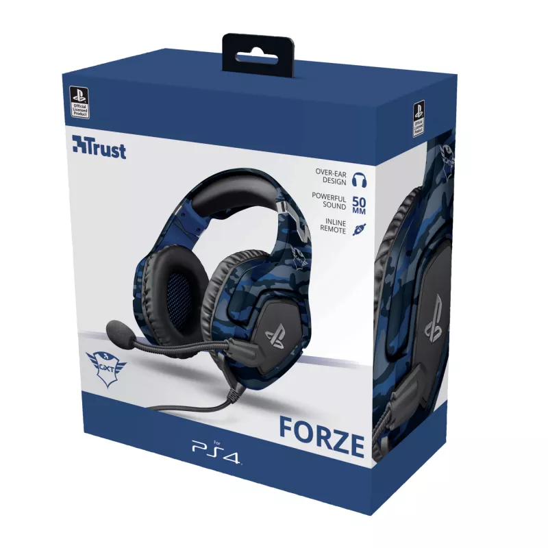 Trust GXT 488 Forze PS4 Headset Kabelgebunden Kopfband Gaming Schwarz, Blau