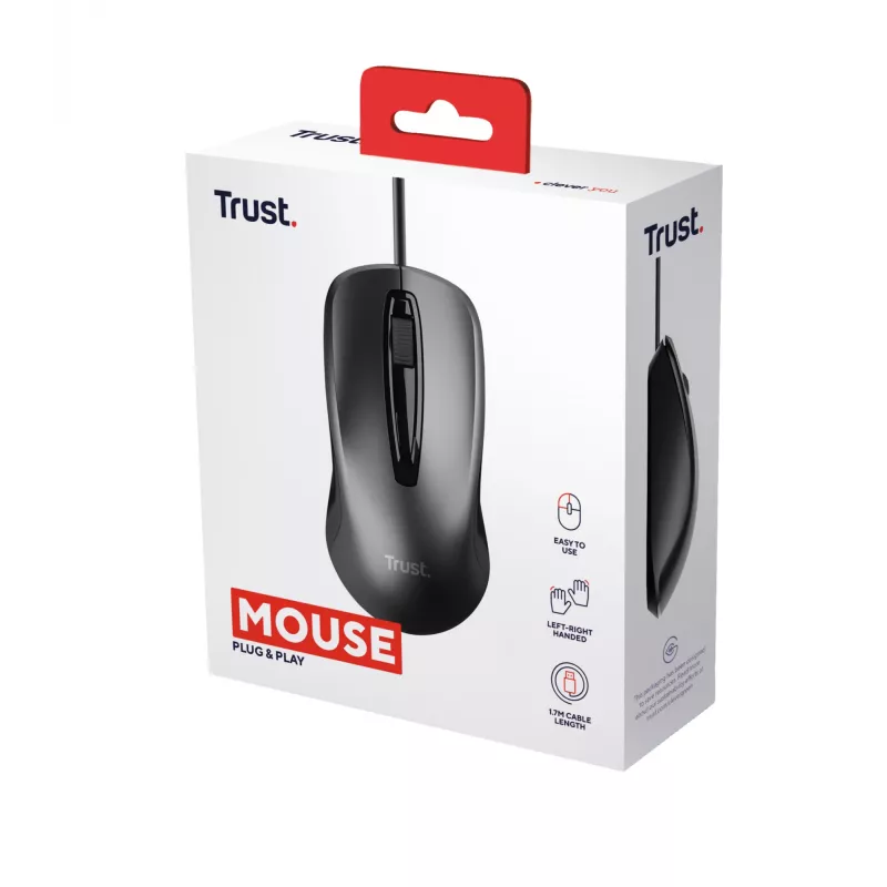 Trust 24657 Maus Office beidhändig USB Typ-A Optisch 1200 DPI