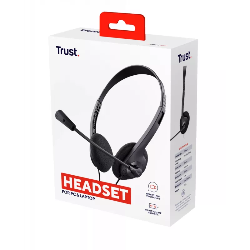 Trust 24659 Kopfhörer/Headset Kabelgebunden Head-band Anrufe/Musik Schwarz
