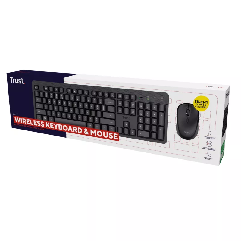 Trust Ody II Tastatur Maus enthalten Universal RF Wireless QWERTY US English Schwarz
