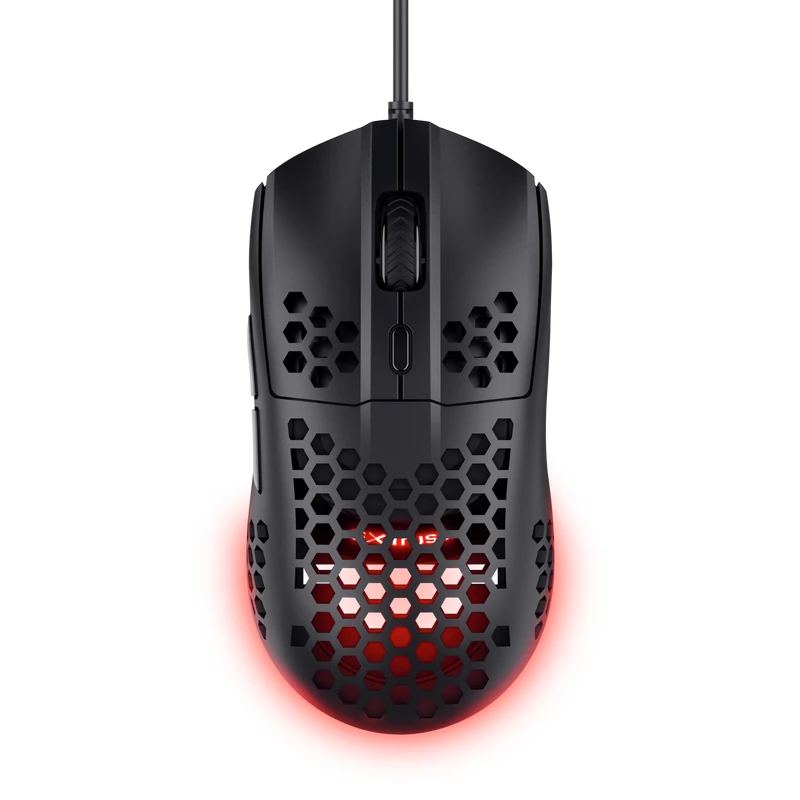 Trust GXT 928 HELOX, Rechtshänder, Optisch, USB Typ-A, 6400 DPI, Schwarz