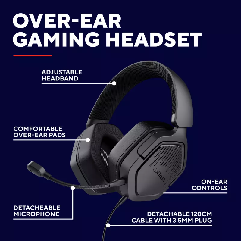 Trust GXT492 Carus Headset Kabelgebunden Head-Band Gaming Schwarz