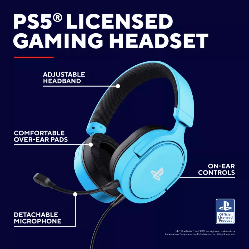 Trust GXT 498B Forta Headset Kabelgebundenes Headset mit Kopfbügel Gaming Blau