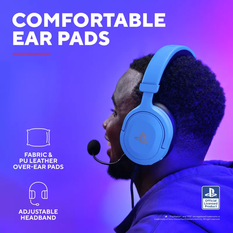 Trust GXT 498B Forta Headset Kabelgebundenes Headset mit Kopfbügel Gaming Blau