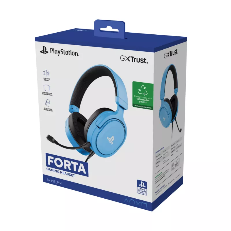 Trust GXT 498B Forta Headset Kabelgebundenes Headset mit Kopfbügel Gaming Blau