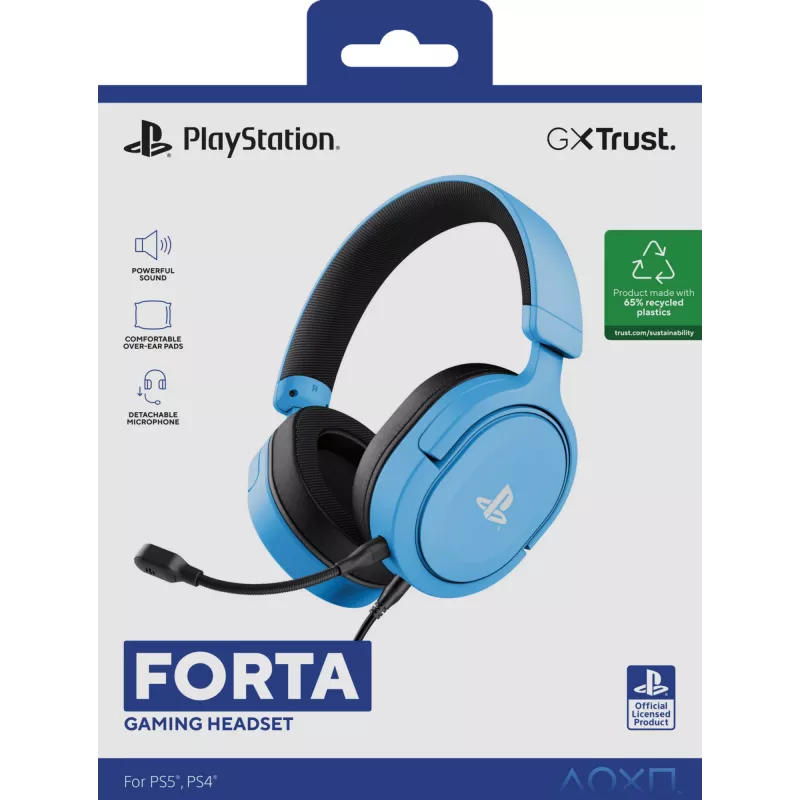 Trust GXT 498B Forta Headset Kabelgebundenes Headset mit Kopfbügel Gaming Blau