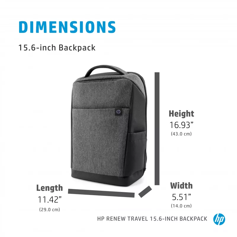 HP Renew Travel 15.6-Zoll Rucksack, Rucksack, 650 g