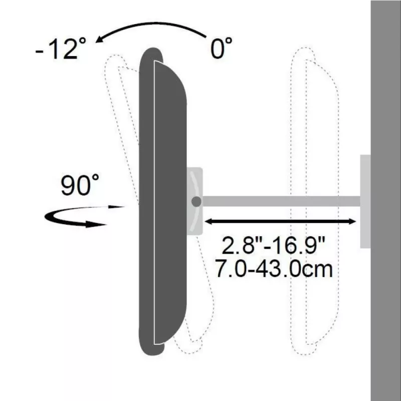 Techly 23-55 Zoll Wandhalterung für LED TV LCD Vollbeweglich Doppelarm” ICA-PLB 147M